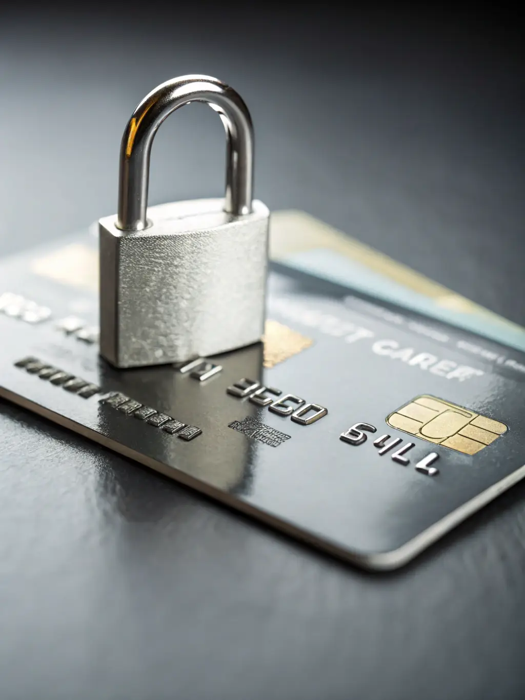 A shield protecting a credit card, representing the 'Credit Score Secrets' course.