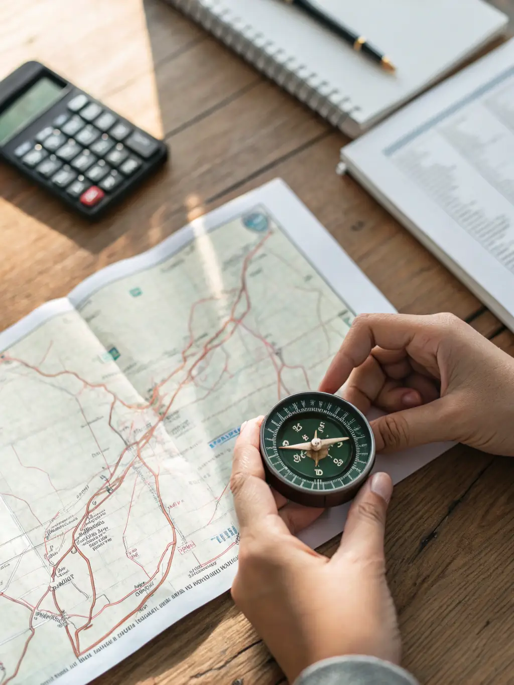 A visual representation of a person planning for retirement with a clear roadmap, highlighting the importance of long-term financial planning and security.